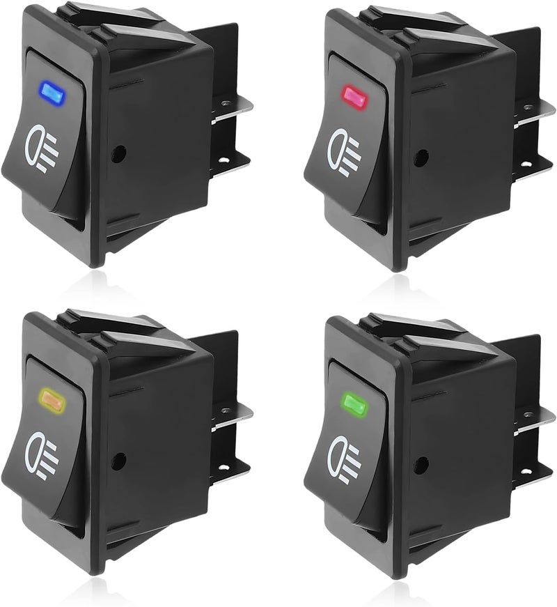 ZNDAW 4PCS Fog Light Toggle Rocker Switch, 12V 35A 4 Pin SPST ON Off LED Fog Light Rocker Switches, Universal Automotive Rear Front Fog Lamp Toggle Switch for Cars Trucks RVs Boats - Image 1